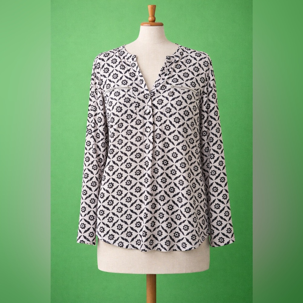 Patterned Stretchy Blouse
